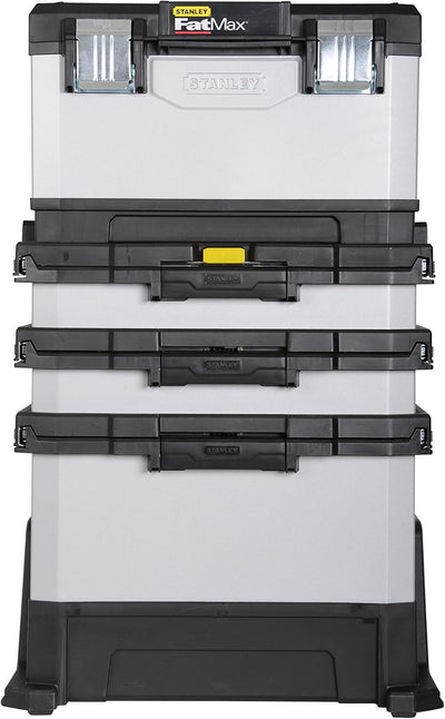 Stanley FatMax Rollende Werkstatt aus Metall-Kunststoff 1-95-622 – Werkzeugwagen leer – Vielseitige