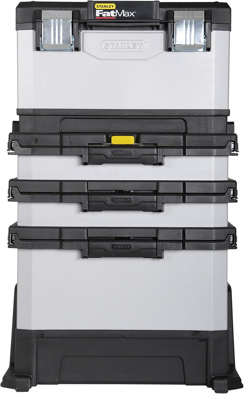 Stanley FatMax Rollende Werkstatt aus Metall-Kunststoff 1-95-622 – Werkzeugwagen leer – Vielseitige