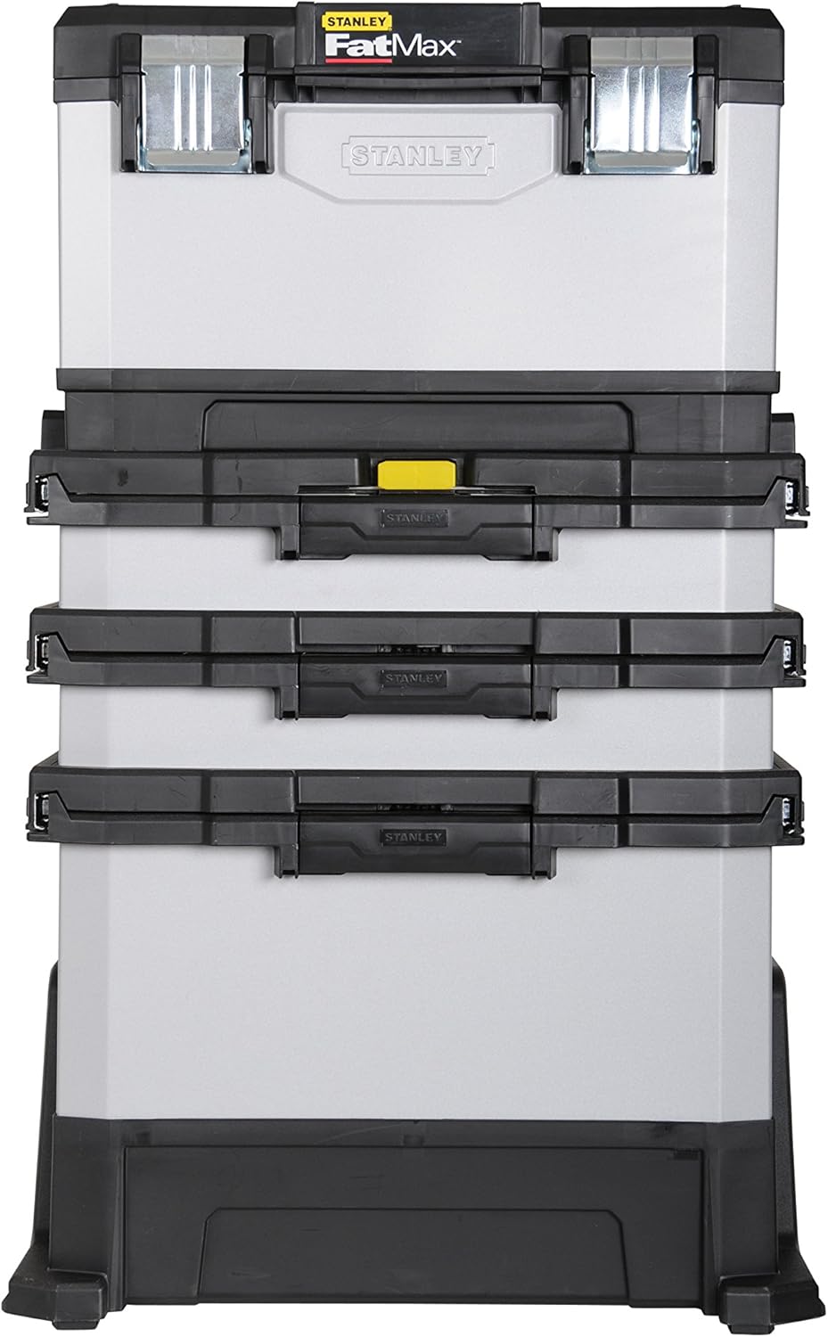 Stanley FatMax Rollende Werkstatt aus Metall-Kunststoff 1-95-622 – Werkzeugwagen leer & FatMax Aufbe