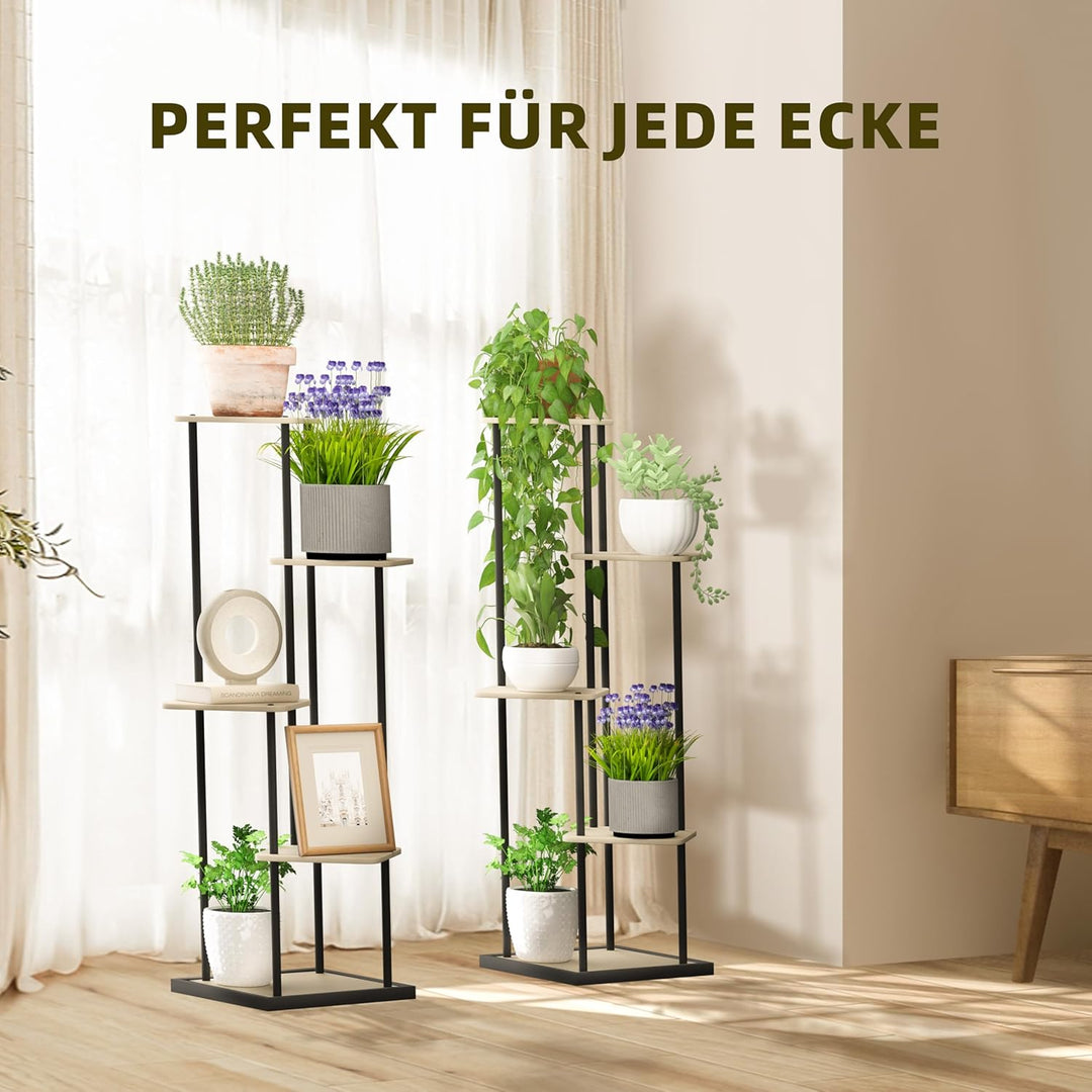 Ribelli 5 Etagen Pflanzenständer, Blumenständer 106 cm, Blumentreppe Blumenregal Pflanzentreppe aus
