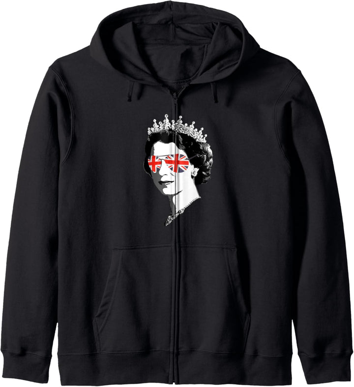 Queen Elizabeth II Sonnenbrille - Britisch Meme Kapuzenjacke