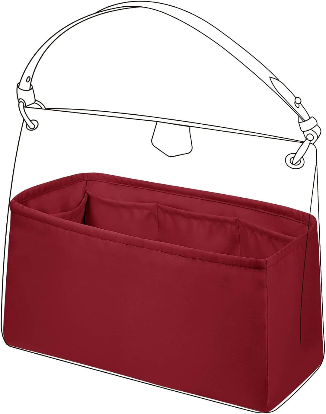 DGAZ Seide Taschen Organizer Einsatz für LV Graceful PM/MM, Taschenorganizer Shaper Einsatz, Leicht