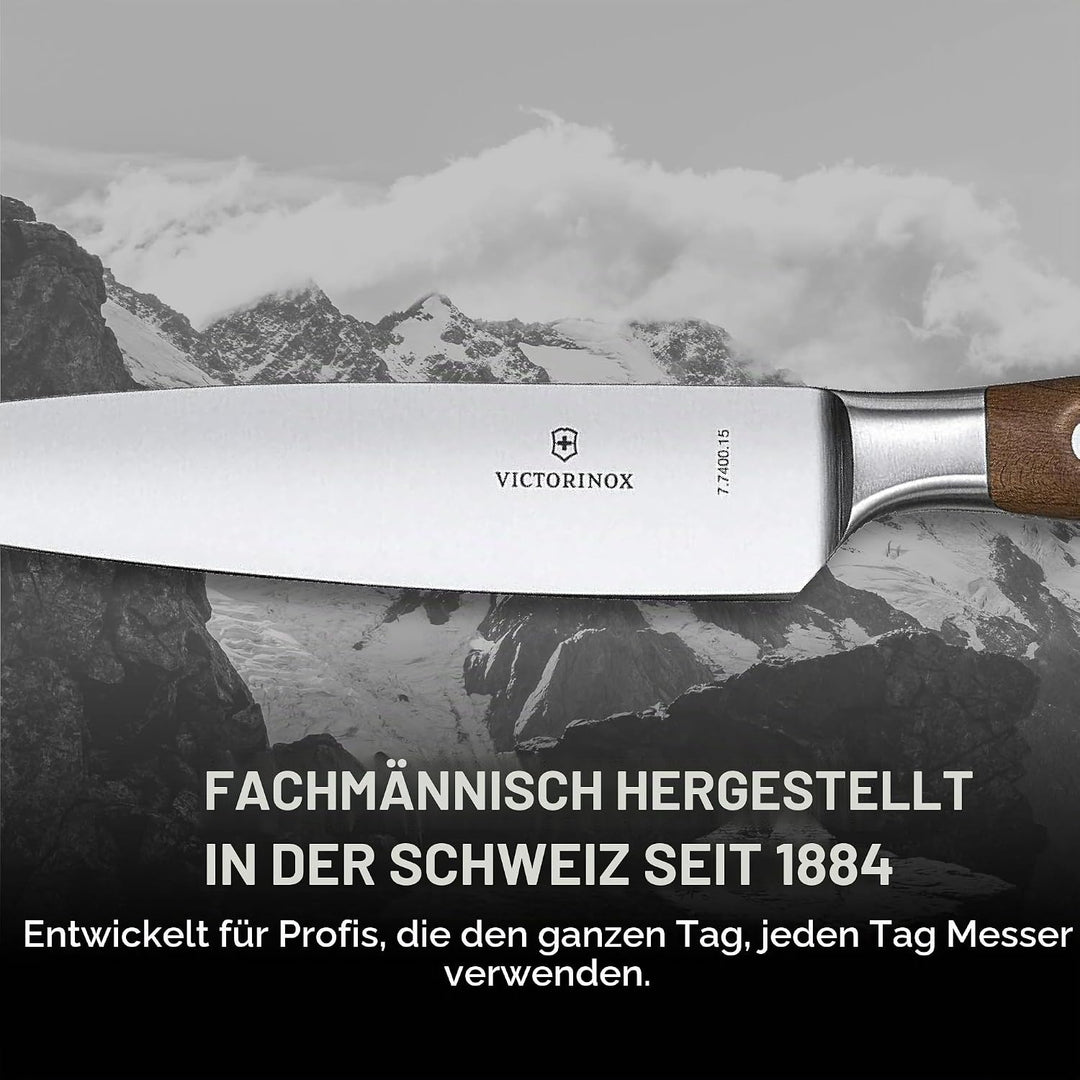 Victorinox, Grand Maître, Profi Tranchiermesser, Extra Scharfe Klinge, gerader Schliff, 15 cm, Edler