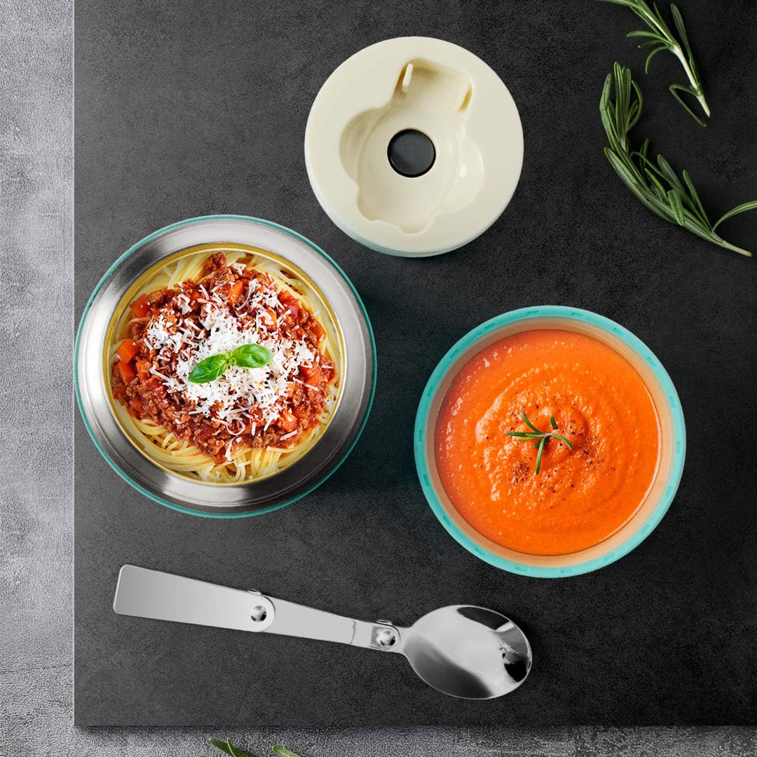 Thermobehälter für Essen 450ml, 710ml Thermobecher Essen Edelstahl Warmhaltebehälter mit Löffel Esse