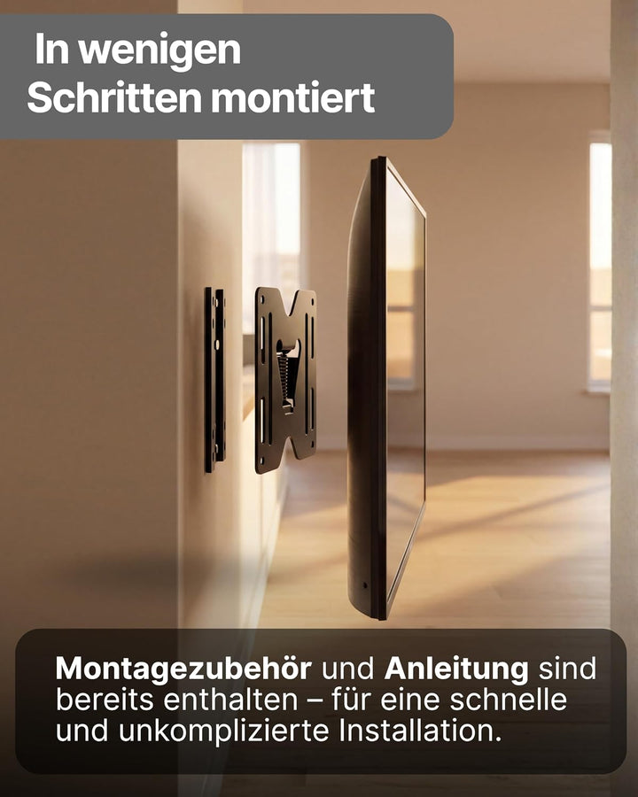 SCHWAIGER 9352 TV-Wandhalterung Fernseher-Halterung Mounting für Displays 13-29 Zoll bis 25kg neigba