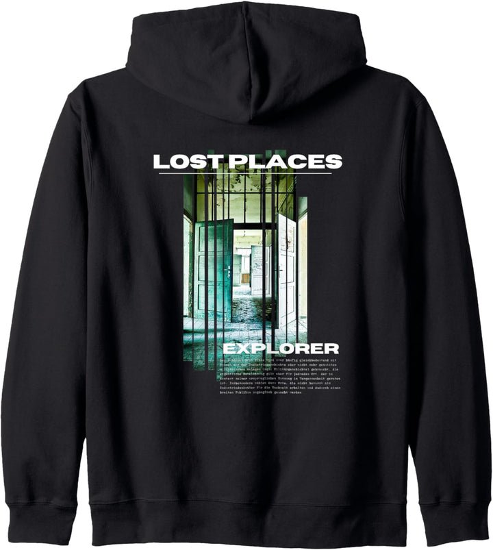 Urbexing Lost Place take nothing but photos leave footprints Kapuzenjacke