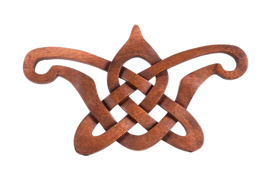 Windalf Wanddeko BELTAINE b: 38 cm Keltischer Liebesknoten Handarbeit aus Holz