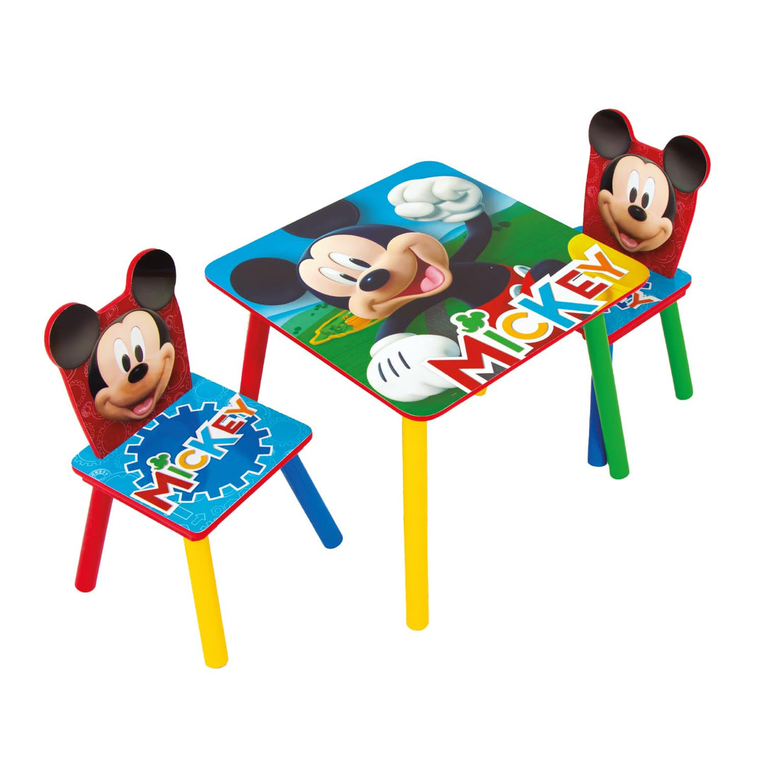 Disney Nixy Kids Mickey Mouse Holztisch und 2 Stühle, Set