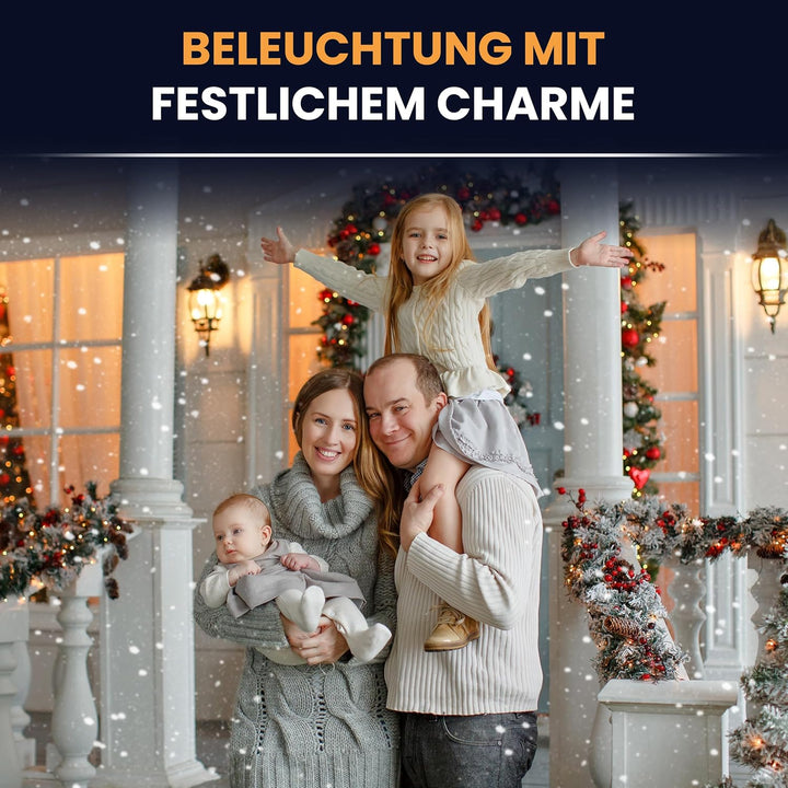 Gartenpirat Künstliche Tannengirlande Türgirlande beleuchtet LED Weihnachtsdeko (Kaltweiss, 5 m - 80