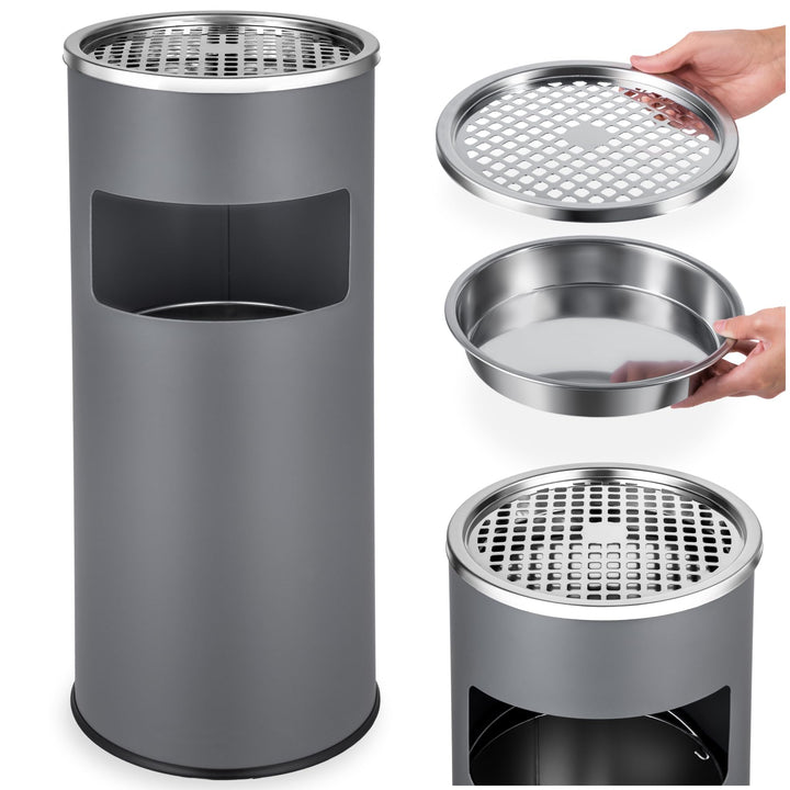 TecTake 30L Standaschenbecher Aschenbecher mit Mülleimer inkl. Inneneimer | Total: Ø 25 x 61 cm - di