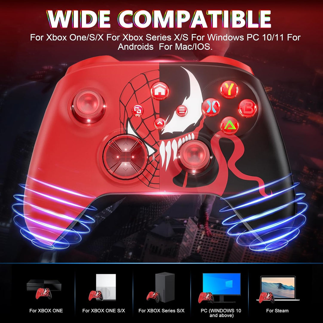 Lapezei Wireless RGB Controller für Xbox Series S/X, mit Xbox One/PC/Android/iOS, Bluetooth Gamepad