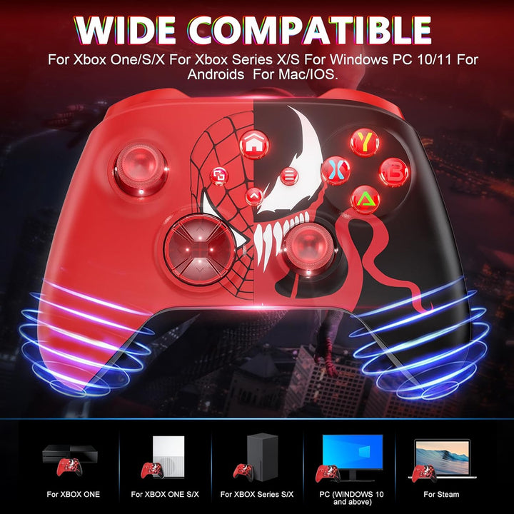Lapezei Wireless RGB Controller für Xbox Series S/X, mit Xbox One/PC/Android/iOS, Bluetooth Gamepad