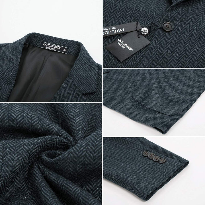 PJ PAUL JONES Sakko Herren Harris Tweed British Blazer 2 Knöpfe Vintage Anzugsjacke Business Jackett