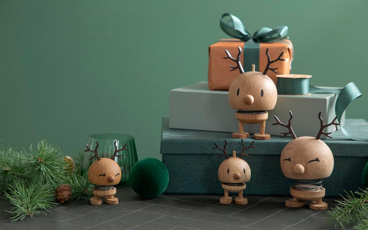 Hoptimist - Reindeer, Rentier - Small Bumble - Oak - Handmade - Höhe 9,5 cm, Durchm. 5 cm S Oak, S O
