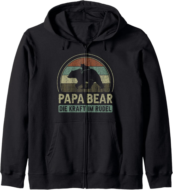 Papa Bear, 1 Bären-Welpe, Papa 1 Kind, Vatertag, Bär Kapuzenjacke