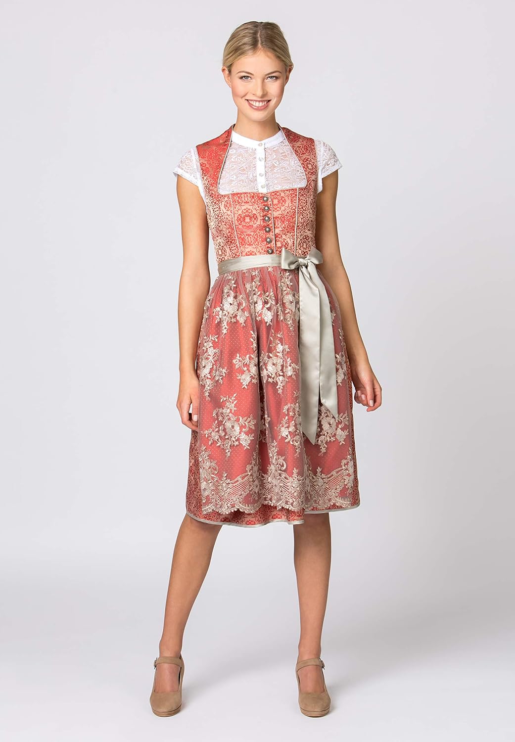 Stockerpoint Damen Dirndl Odina Kleid für besondere Anlässe 30 Rot, 30 Rot