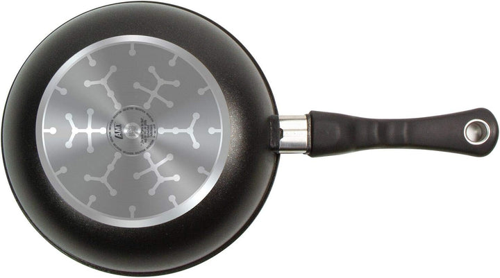 AMT Gastroguss Sauteuse/kleiner Wok, 24 cm Ø, 6 cm hoch, abnehmbarer Stiel, induktionsgeeignet, Lota