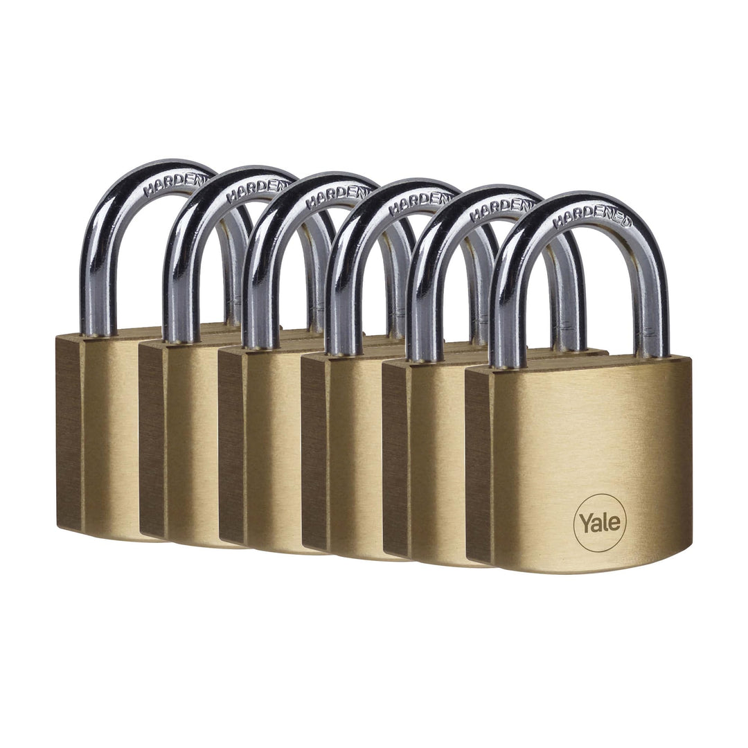 Yale - Y110B/40/122/6 Standard Security 40 mm Messing Vorhängeschloss, 6er Set 40mm - 6er-Pack Kunst
