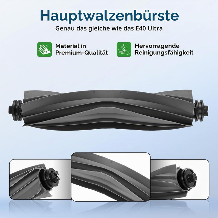 Zubehör Ersatz für Mova E40 Ultra Saugroboter, 1 Hauptbürste, 4 HEPA Filter, 4 Seitenbürsten, 4 Wisc