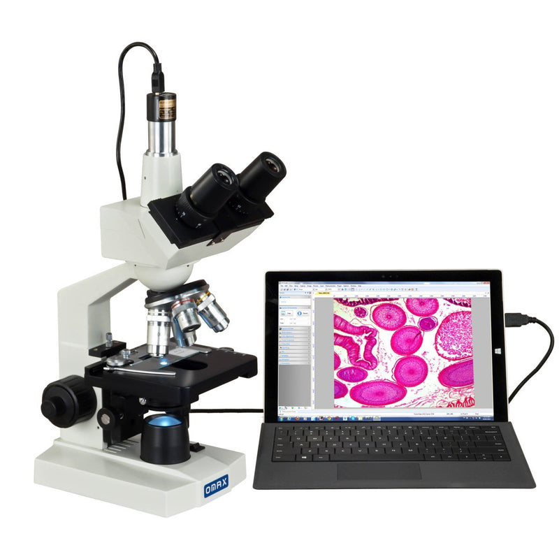 AmScope M83ES-C13S OMAX 40X-2000X Labor Trinocular Compound LED Mikroskop mit 1,3MP Kamera