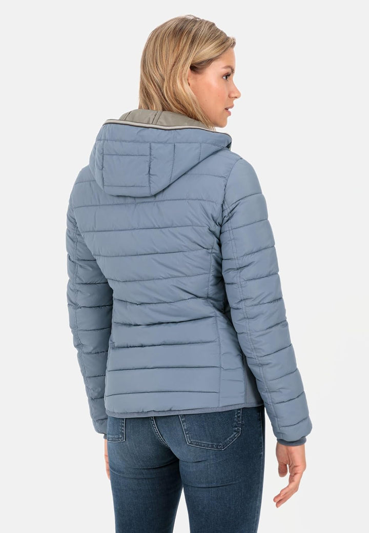 camel active Damen leichte Steppjacke mit Abnehmbarer Kapuze 40 Blau, 40 Blau