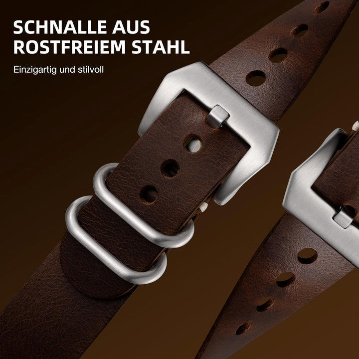 Bandsie Lederarmband kompatibel mit Apple Watch Armband 41mm 40mm 38mm für Männer/Frauen, Klassisch