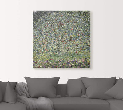 ARTland Leinwandbild Wandbild Bild auf Leinwand 70x70 cm Wanddeko Natur Pflanzen Baum Blumen Apfelba