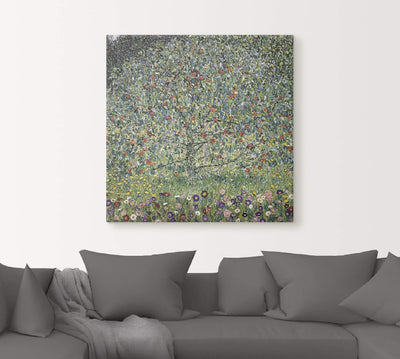ARTland Leinwandbild Wandbild Bild auf Leinwand 40x40 cm Wanddeko Natur Pflanzen Baum Blumen Apfelba