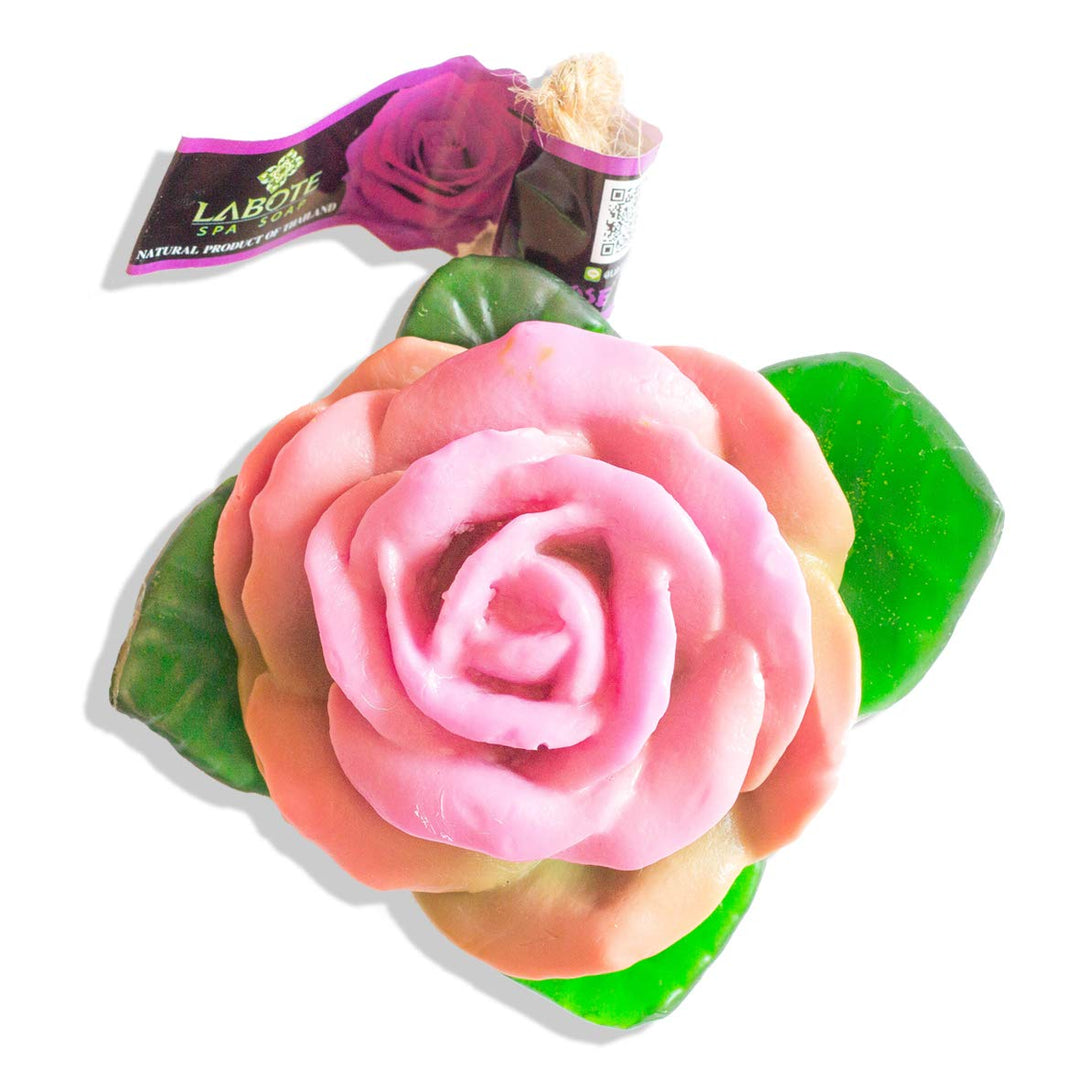 LABOTE Handgemachte thailändische Bio Naturseife Rose Rot + Weiss + Rosa + Orange + Violett mit typi