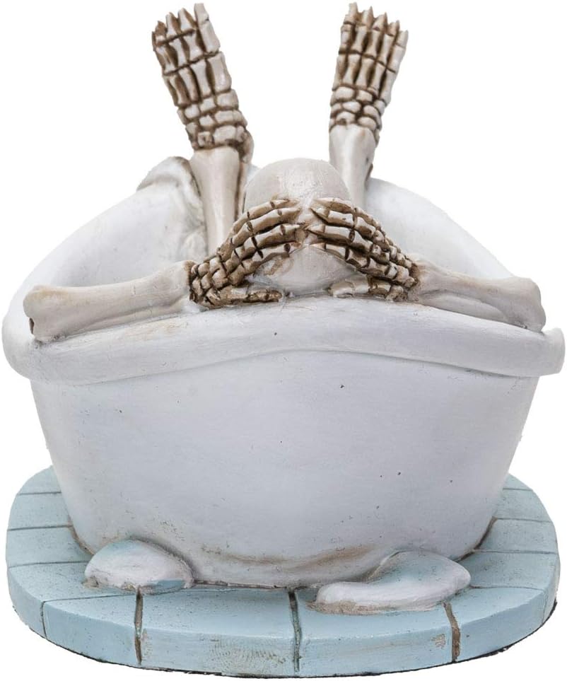 Skelett Figur in Badewanne 12 cm - Witziges Geschenk Gothic Fantasy Deko Totenkopf