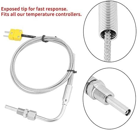 Walfront - Thermoelement Typ K, Temperaturfühler 1/8 Zoll (3 mm) NPT-Gewinde, Abgastemperatursonde m