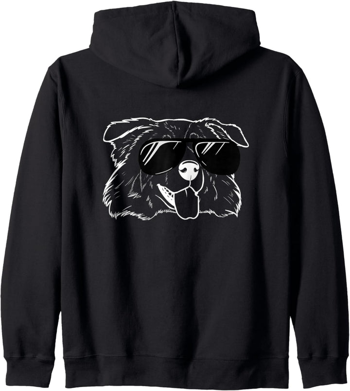 Australian Shepherd Hund Mit Sonnenbrille Sheltie Kapuzenjacke