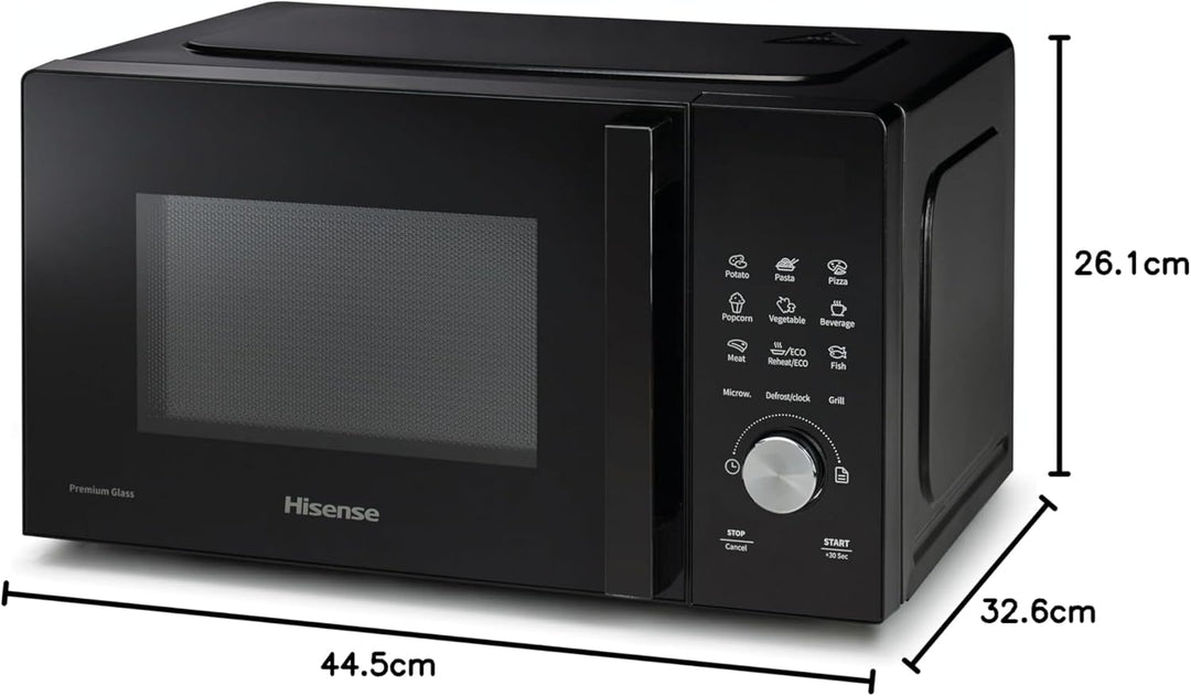 Hisense, H20MOBSD1HG MWO+Grill 20L Türöffnung links LED Display mit Tasten 9 Funktionen max. Leistun