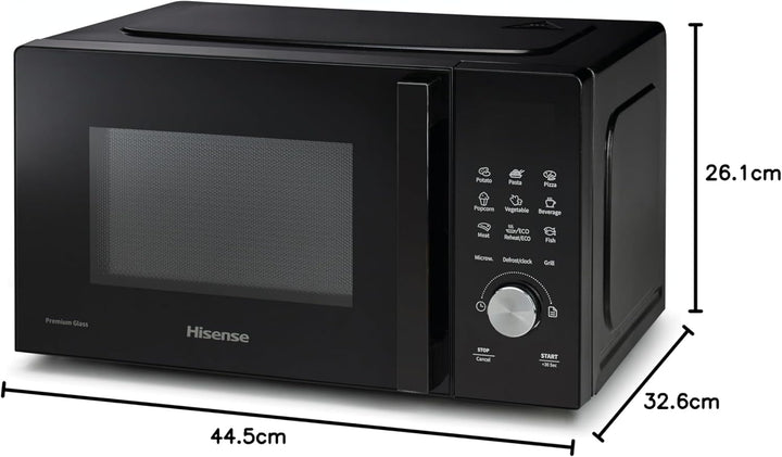 Hisense, H20MOBSD1HG MWO+Grill 20L Türöffnung links LED Display mit Tasten 9 Funktionen max. Leistun