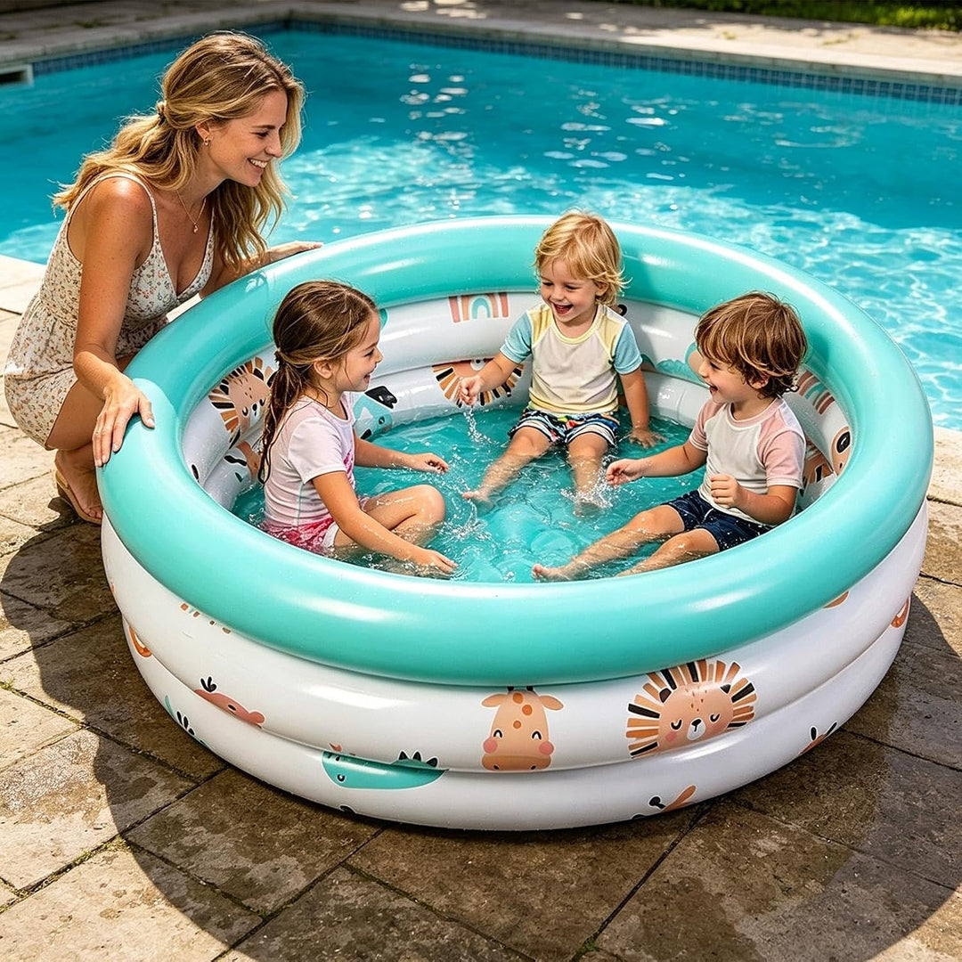 Aufblasbare Schwimmbecken,Badewanne mit niedlichem Muster,Runder aufblasbarer Pool - Für, Mädchen, H