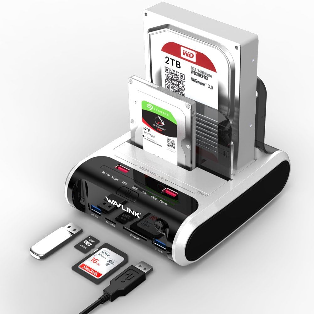 Festplatten Dockingstation, WAVLINK USB Festplatten Docking Station Offline Klonfunktion für 2,5 Zol