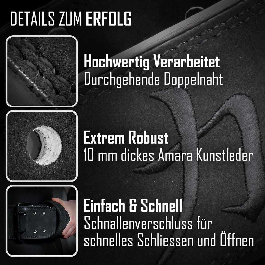 Strength Shop 10mm Prong Belt Gewichthebergürtel mit Schnallenverschluss, IPF-Zertifiziert, Robuster