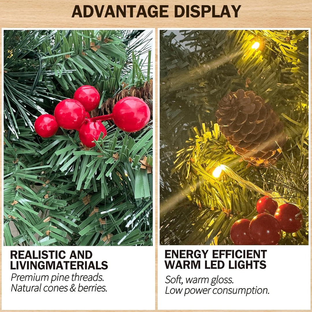 Mini Weihnachtsbaum klein-Künstlich mit 50 DIY Weihnachtsdekoration,60cm Kleiner Weihnachtsbaum Tisc
