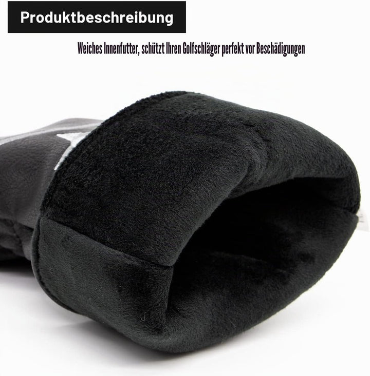 Golfschlägerhaube, 3 Holzschlägerhaube, Ninja-Design, Magnetverschluss, Elegante Stickerei, Premium-