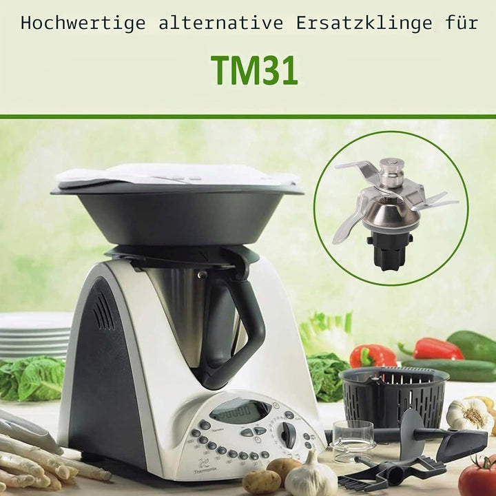 Messer für Thermomix TM31,TM31 Ersatzklinge mit Dichtungsring,Ersatzmesser Edelstahl Ersatzteile Kom