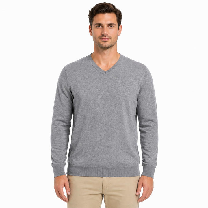 Krumba Herren Baumwolle ?bergro? V-Ausschnitt Klassik Pullover 3XL Kohlegrau, 3XL Kohlegrau