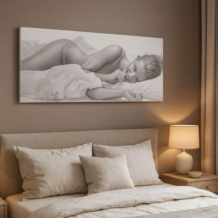 Wandbilder Dekoration Wohnzimmer Weiblich mode modell posieren Panorama Bilder auf Leinwand 120x50cm