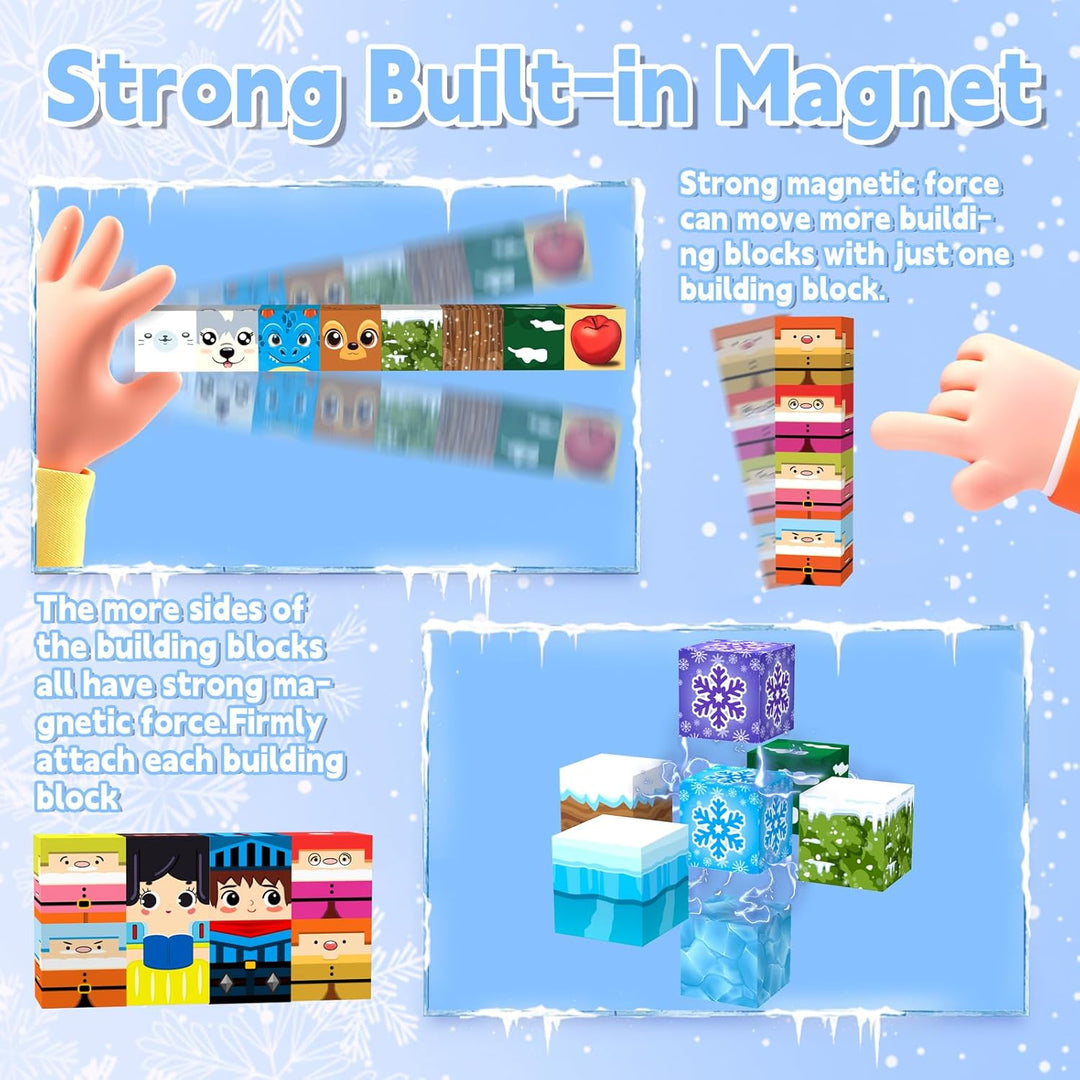 200 Stück Magnetblöcke, magnetische Bausteine, Magnetblöcke für Kinder von 4 bis 8 Jahren, magnetisc