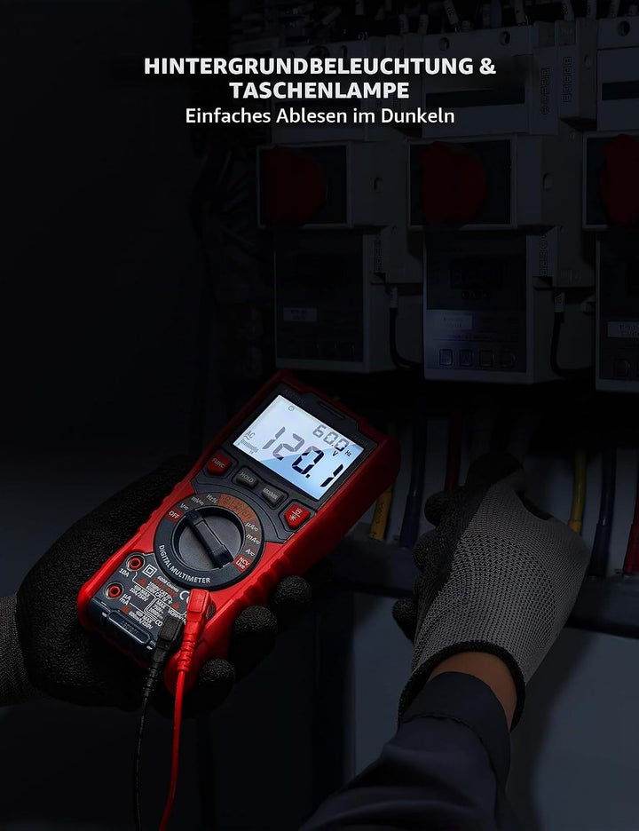 AstroAI Digital Multimeter mit NCV, True RMS Auto-Range 6000 Counts Spannungsprüfer Voltmeter, misst