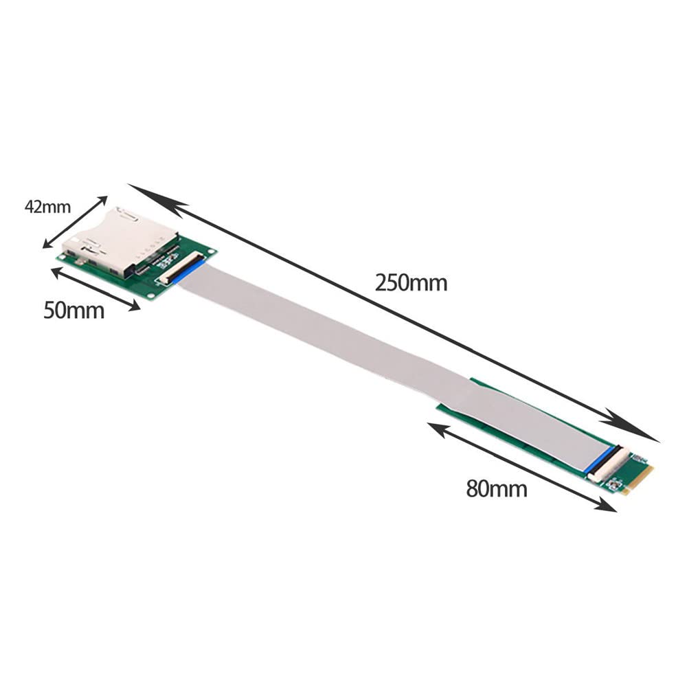 xiwai NGFF M.2 NVMe Câble d'extension de carte mère vers CF Express M2 M-Key pour CFE Type-B Support