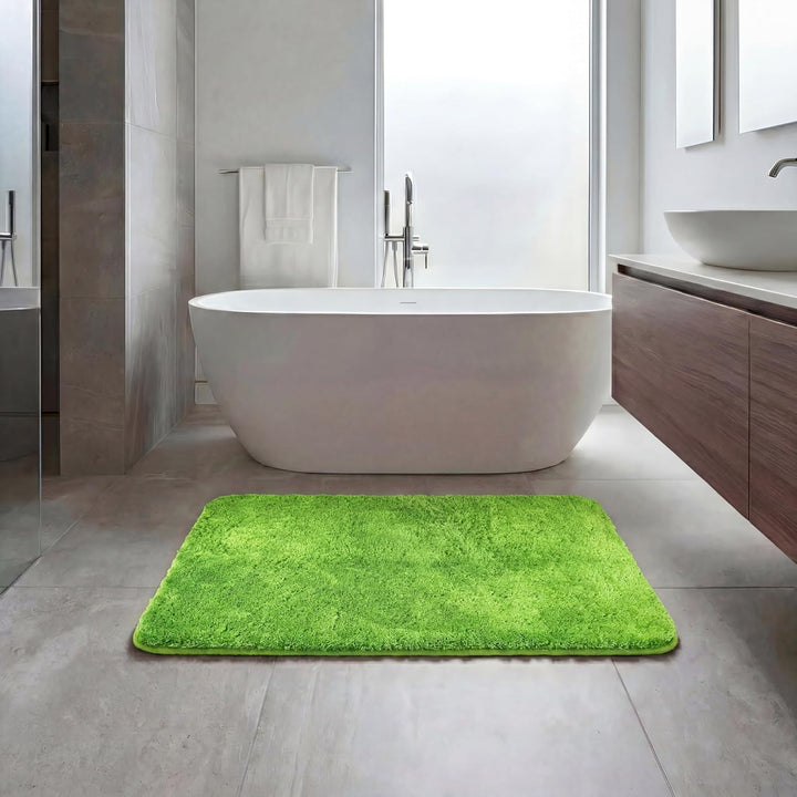 WohnDirect Badezimmerteppich gross Grün - Badematte rutschfest 60 x 100 cm - Badteppich Set, waschba