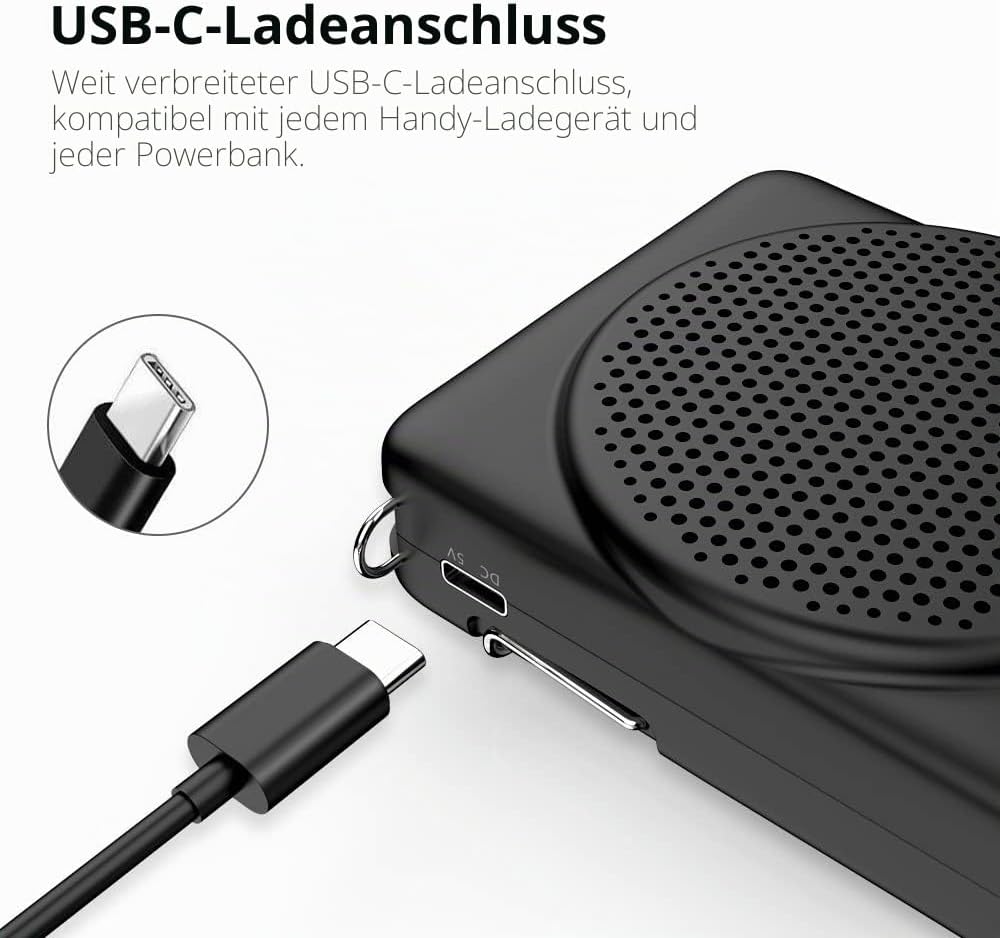 NORWII Mini-Sprachverstärker Mikrofon Headset, 3 Stunden Schnellladung und bis zu 30 Stunden Wiederg