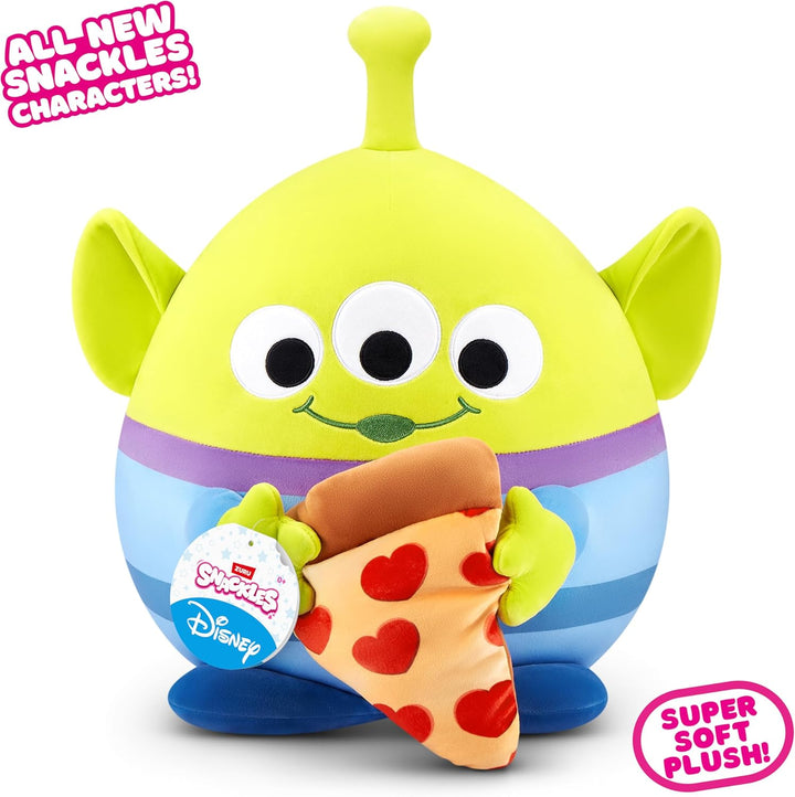 Snackles Disney 35 cm grosses Plüschspielzeug von ZURU, Plüschspielzeug mit Snack-Accessoire (Alien&