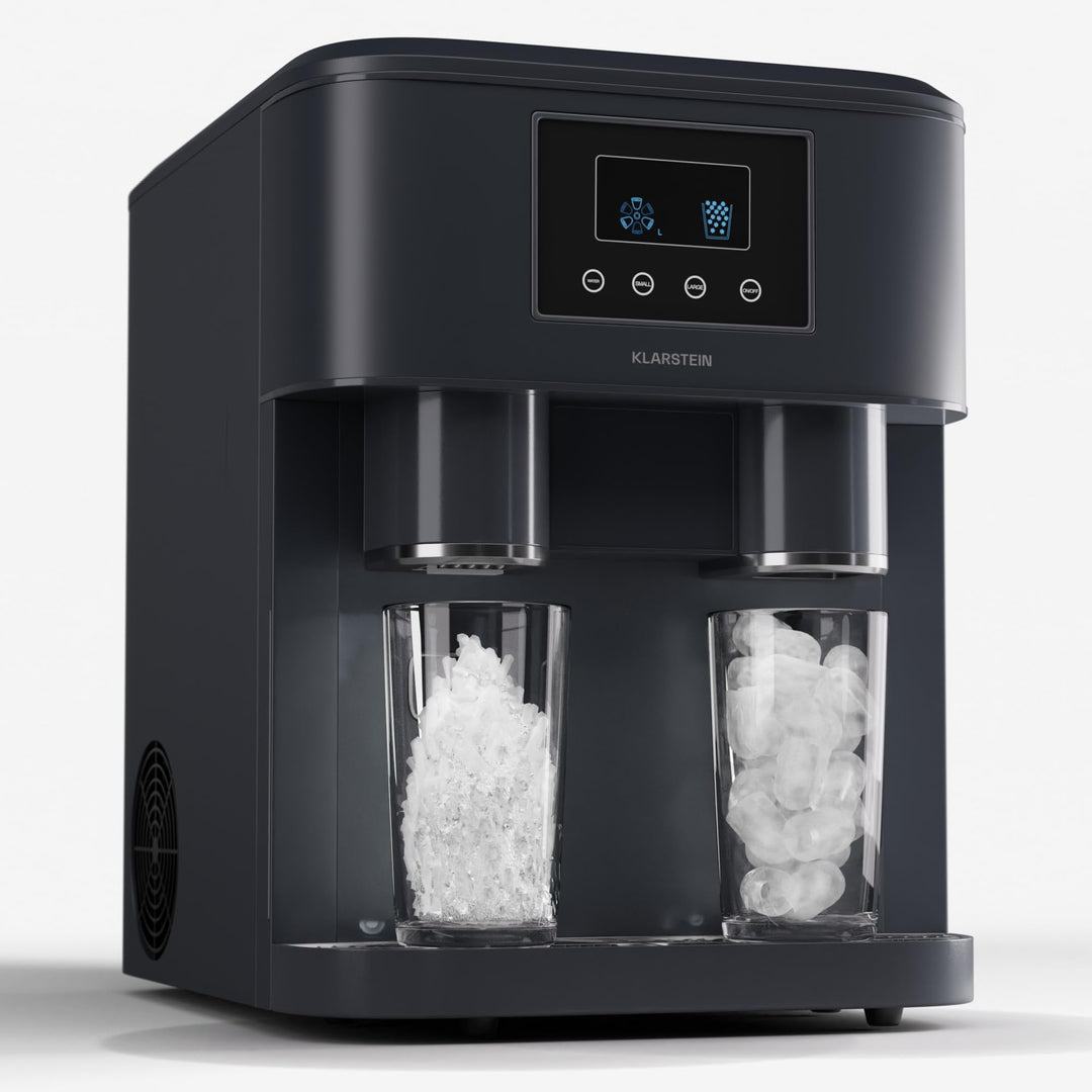 Klarstein Eiswürfelmaschine für Zuhause Camping Gastro, Schnelle Mini-Eiswürfelmaschine Klein, Profi
