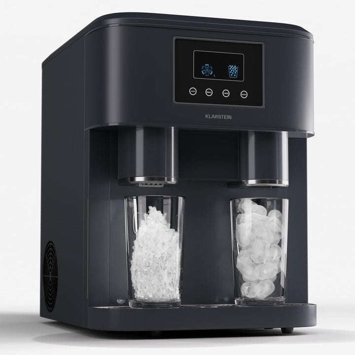 Klarstein Eiswürfelmaschine für Zuhause Camping Gastro, Schnelle Mini-Eiswürfelmaschine Klein, Profi
